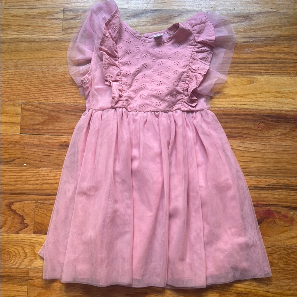 Pink Ruffled Kids Dress